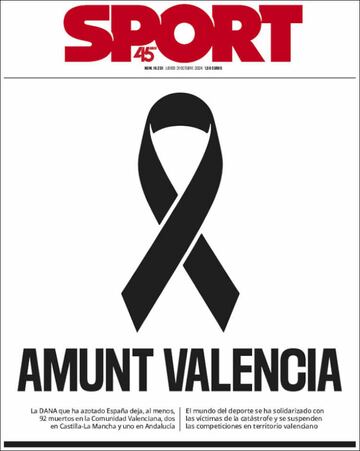 ¡°No camin¨¢is solos¡±: la prensa copa sus portadas con la cat¨¢strofe de la DANA