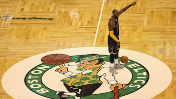 LeBron James #23 of the Cleveland Cavaliers gestures in the first half against the Boston Celtics during Game Five of the 2017 NBA Eastern Conference Finals