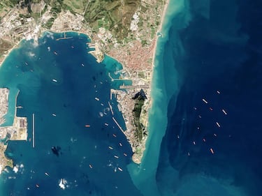 Gibraltar y puertos adyacentes en España.