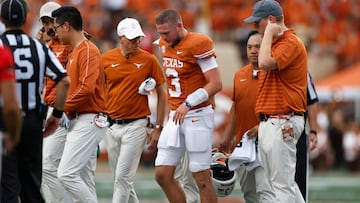 The 21-year-old hobbled out of Saturday’s 56-7 win over the UTSA Roadrunners at Darrell K Royal-Texas Memorial Stadium.