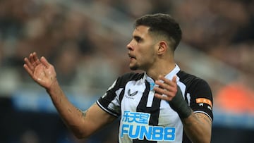 Soccer Football - Premier League - Newcastle United v Crystal Palace - St James&#039; Park, Newcastle, Britain - April 20, 2022  Newcastle United&#039;s Bruno Guimaraes Action Images via Reuters/Lee Smith EDITORIAL USE ONLY. No use with unauthorized audio