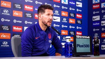 Simeone, en sala de prensa. 