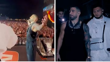 Topuria sorprende a todos cantando con Omar Montes en el Arenal Sound