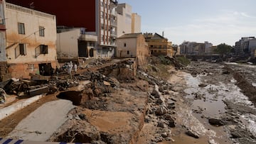 El barranco del Poyo, a 17 de noviembre de 2024, en Paiporta, Valencia, Comunidad Valenciana (España). El Cecopi ha emitido una nueva orden de restricción a la movilidad de vehículos, que tendrá vigencia hasta el próximo 22 de noviembre, en cuatro carreteras de la Comunidad Valenciana, la CV-400, CV-407, CV-36 y CV-33. Tras el paso de la DANA por Valencia, el pasado 29 de octubre, se ha encontrado a más de 200 fallecidos.
17 NOVIEMBRE 2024;TEMPORAL;DANA;FALLECIDOS
Eduardo Manzana / Europa Press
17/11/2024