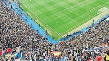 <b>EL ESCENARIO DE LA FINAL. </b>El Bernabéu acogerá por segundo año consecutivo la final. Así estaba en el Espanyol-Zaragoza de 2006.