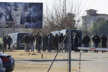 Sevilla ultras the Biris turn up at the training ground