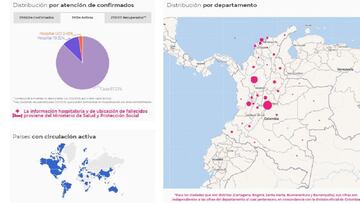 Mapa del coronavirus en Colombia, este 4 de mayo de 2021. Casos, muertes y recuperados por departamentos. 11.599 nuevos positivos en el país.