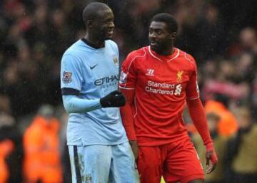 Yaya Touré y su hermano Kolo se enfrentaron en la Premier League, Yaya jugaba en el Manchester City y Kolo en el Liverpool y en un amistoso cuando Yaya estaba en Barcelona y Kolo en el City.