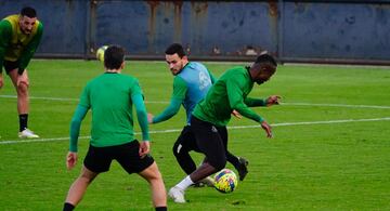 Cedric y Matheus, del Racing, en un entrenamiento.