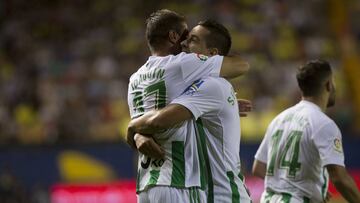 Joaquín y Sergio León, tras hacer aquel 0-1 en El Madrigal.