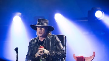 Axl Rose act&uacute;a con AC/DC la noche inaugural del Rock or Bust Tour en el  Passeio Maritimo De Alges, en Lisboa, el 7 de mayo de 2016 en Portugal. (Photo by Roger Sargent/Getty Images)