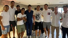 ¡Encuentro de gigantes! Juan Román Riquelme y Roger Federer se reunieron antes de la exhibición del tenista en Parque Roca