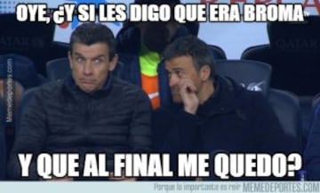 Memes: Luis Enrique, Di María y el árbitro, protagonistas