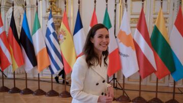 PRAGUE, CZECH REPUBLIC - OCTOBER 7: Finish Prime Minister Sanna Mirella Marin arrives for an informal EU leaders summit in Prague Castel on October 7, 2022 in Prague, Czech Republic. EU leaders meets for a one day informal meeting in the Prague Castle (Praský hrad). (Photo by Thierry Monasse/Getty Images)