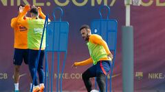 Braithwaite en un entrenamiento del Barcelona.
 

Braithwaite