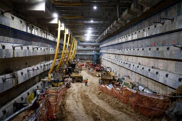 Las obras en las entrañas del estadio. 