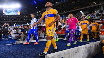  Rafael Carioca of Tigres during the 15th round match between Monterrey an Tigres UANL as part of the Torneo Clausura 2024 Liga BBVA MX at BBVA Bancomer Stadium on April 13, 2024 in Monterrey, Nuevo Leon, Mexico.