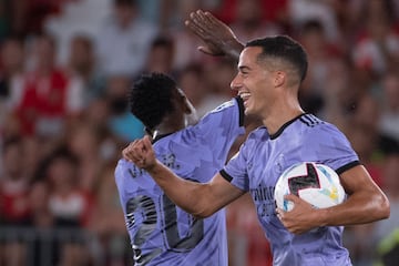 Lucas Vázquez celebró así el 1-1.