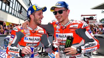 Dovizioso y Lorenzo, pilotos de Ducati en MotoGP. 