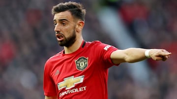 El centrocampista portugués del Manchester United, Bruno Fernandes, durante un partido.