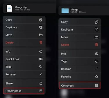 Cómo descomprimir una carpeta Zip en tu iPhone