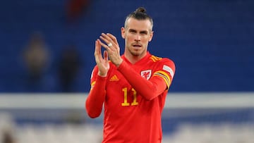 Gareth Bale of Wales applauds their support after the UEFA Nations League League A Group 4 match between Wales and Netherlands at Cardiff City Stadium on June 08, 2022 in Cardiff, Wales.