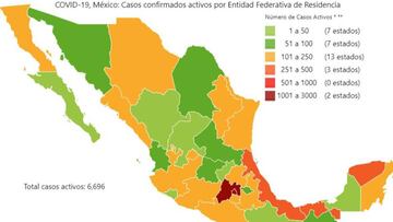 Mapa y casos de coronavirus en México por estados hoy 5 de mayo