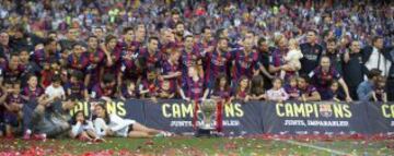 El 23 de mayo de 2015 Luis Enrique consigue su primer título de Liga con el Barcelona 