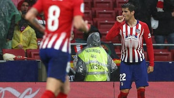 Morata celebró el gol ante el Valencia.