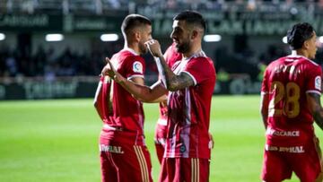 Agus Medina, jugador de la Ponferradina, decidió en Cáceres.