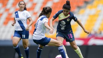 Con anotaciones de Mariela Jim&eacute;nez y Estefan&iacute;a Fuentes, &Aacute;guilas y Camoteras empatan a uno en el Estadio Cuauht&eacute;moc, por lo que Am&eacute;rica se va hasta el 5&deg; puesto de la general.