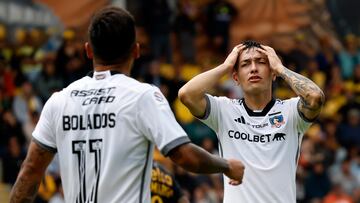 Futbol, Coquimbo Unido vs Colo Colo.
Fecha 5, campeonato Nacional 2024.
El jugador de Colo Colo Cristian Zavala se lamenta tras desperdiciar una ocasion de gol contra Coquimbo Unido durante el partido de primera division disputado en el estadio Francisco Sanchez Rumoroso de Coquimbo, Chile.
17/03/2024
Andres Pina/Photosport
Football, Coquimbo Unido vs Colo Colo.
4th turn, 2024 National Championship.
Colo Colo’s player Cristian Zavala reacts after wasting a chance of goal against Coquimbo Unido during the first division match held at the Francisco Sanchez Rumoroso stadium in Coquimbo, Chile.
17/03/2024
Andres Pina/Photosport