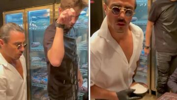 Piqué visita a Nusret del 'Salt Bae' y llega el momento de echar la sal: vean la reacción de cocinero...