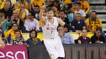Luka Doncic, uno de los favoritos del draft NBA 2018, durante un partido copn el Real Madrid en la ACB.