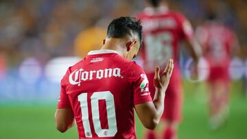 Leonardo Fernandez celebrates his goal 0-1 of Toluca during the game Tigres UANL vs Toluca, corresponding to first leg match of Quarterfinals of the Torneo Clausura 2023 of the Liga BBVA MX, at Universitario Stadium, on May 11, 2023.
<br><br>
Leonardo Fernandez celebra su gol 0-1 de Toluca durante el partido Tigres UANL vs Toluca, Correspondiente al partido de Ida de Cuartos de Final del Torneo Clausura 2023 de la Liga BBVA MX, en el Estadio Universitario, el 11 de Mayo de 2023.