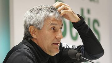 Quique Setién en rueda de prensa.