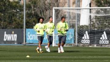 Marcelo, Cristiano y Danilo se ejercitaron suavemente en Valdebebas. Hicieron carrera continua y luego pasaron al gimnasio para proseguir su entreno
