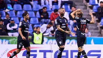 Sergio Canales celebrates his goal 1-3 of Puebla during the 7th round match between Puebla and Monterrey as part of the Liga BBVA MX, Torneo Apertura 2025 at Cuauhtemoc Stadium, on August 29, 2025 in Puebla, Mexico.