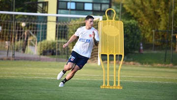 James Rodríguez durante un entrenamiento de la Selección Colombia.