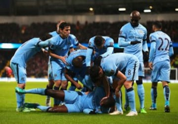 Manchester City celebró ante Sunderland en la Premier League. 