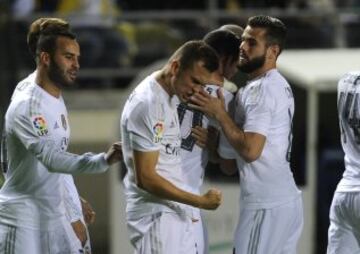 Alegría de Denis Cheryshev  después de anotar el gol 0-1 para el Real Madrid 