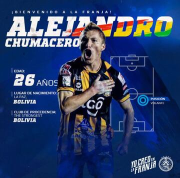 Otro jugador que sonó para unirse a Pumas, pero la Franja sorprendió con la contratación del seleccionado boliviano.