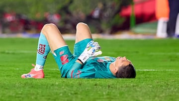 Hugo Gonzalez of Toluca during the final first leg match between Tigres UANL and Toluca, as part of the Liga BBVA MX, Torneo Apertura 2025 at Universitario Stadium, on December 11, 2025 in Monterrey, Nuevo Leon, Mexico.