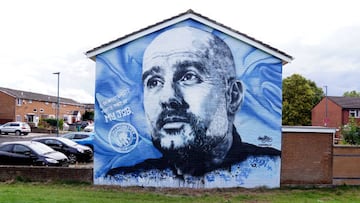 Reparan un grafiti de Guardiola en Manchester que había sido vandalizado