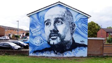 Reparan un grafiti de Guardiola en Manchester que había sido vandalizado