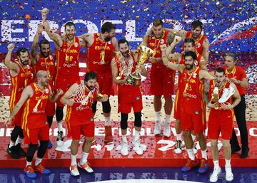 Celebración de la selección española tras proclamarse campeona del mundo.