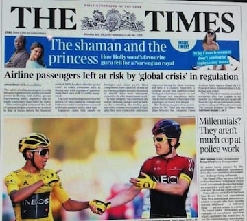 Egan Bernal fue portada en The Times 