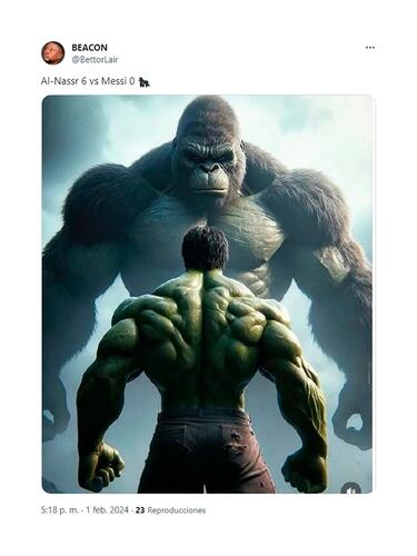 Los memes se ceban con Messi tras la goleada del Al-Nassr