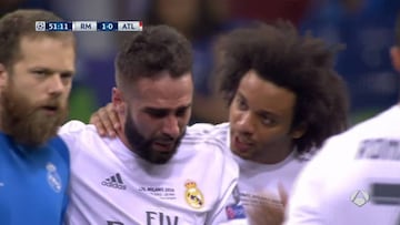 Carvajal, going off after the injury.