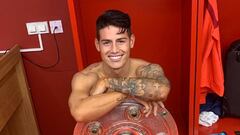 James Rodr&iacute;guez, volante del Bayern M&uacute;nich celebr&oacute; el campeonato de la Bundesliga 2018/2019